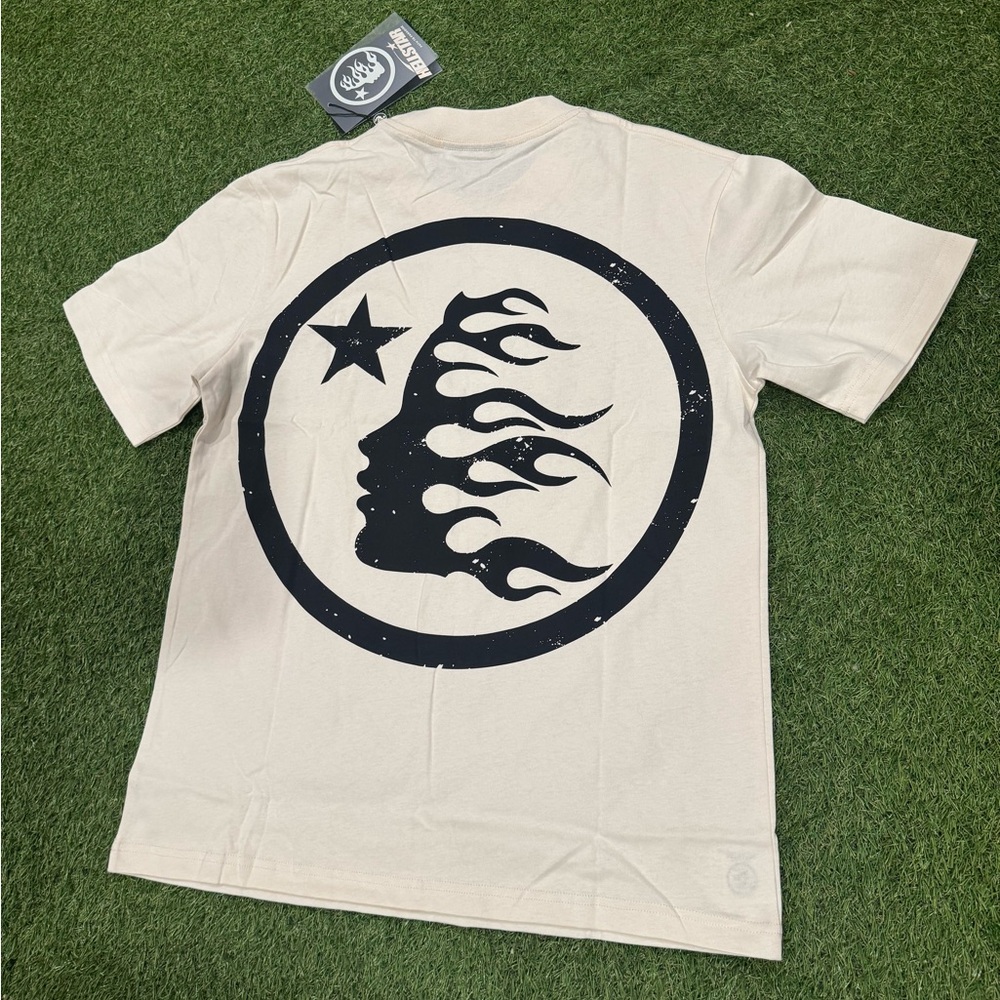 Men's Short-Sleeve Graphic Tee - Beige with Black Emblem